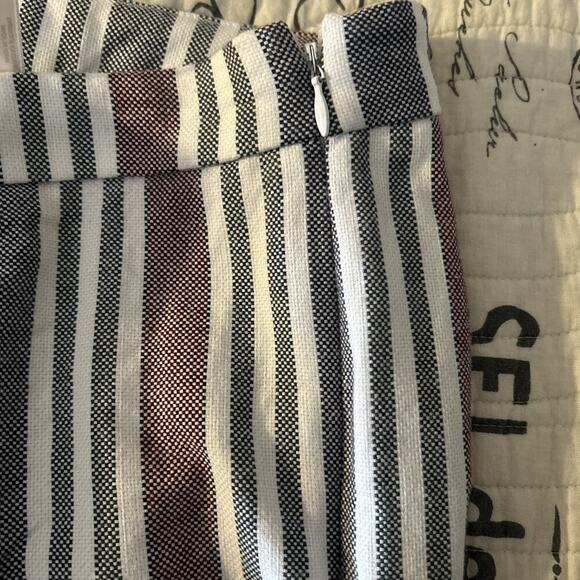 FREE PEOPLE Striped Cropped Pants Mod Linen Blend Boho 4 - Picture 8 of 10